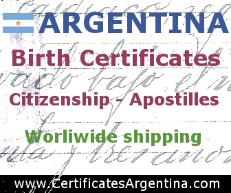 Get Birth, Marriage and Death certificates from Argentina